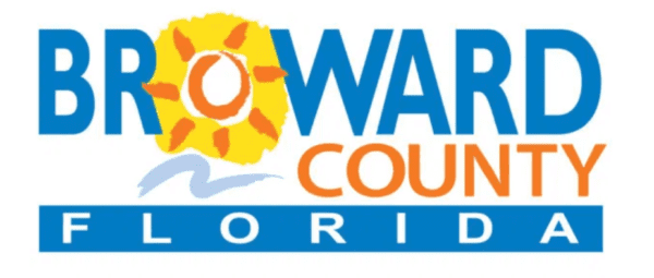 Broward County Florida logo with sun and waves