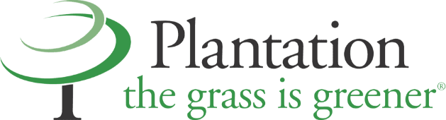 Plantation logo with tagline "the grass is greener