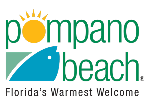 Pompano Beach logo with sun and fish
